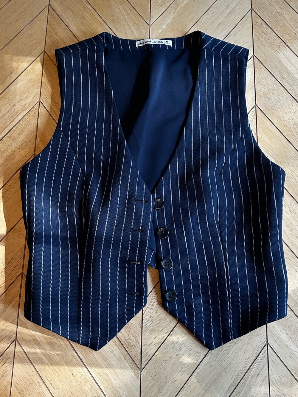 Abercrombie & Fitch Navy Pinstripe Vest